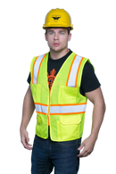 Style 1220 Multi-Pocket Hi Vis Safety Vest, Surveyor Vest, Contrasting Trim, ANSI 107 Class 2