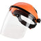 Firstahl Face Shield Plus - Clear Polycarbonate Full Face Shields with Harness Ratchet Adjustment (Orange)