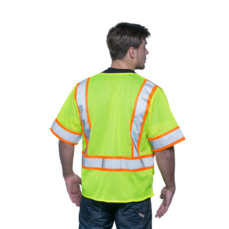 FIRSTAHL Style 1319 Hi Vis Safety Surveyor Vest, Short Sleeve