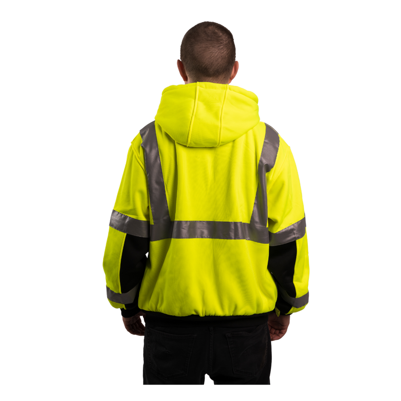Sweatshirt, Safety, with Liner, 3M Scotchlite Reflective Tape, ANSI Class 3, Yellow/Black, FA-SS3-5010-YB