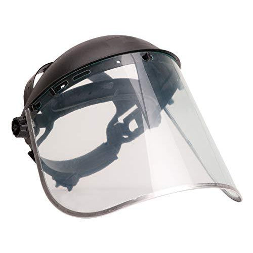 Firstahl PW96 Face Shield Plus - All Purpose Clear Polycarbonate Full Face Shields Work Masks with Harness Ratchet Adjustment