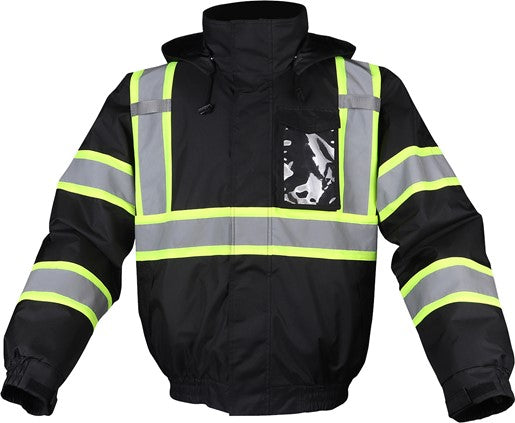 Enhanced Visibility Waterproof Quilt-Lined Bomber Jacket